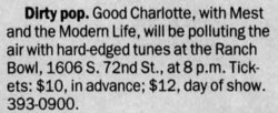 The listing incorrectly lists "Modern Life"., Mest / Good Charlotte / Movie Life on Nov 11, 2001 [282-small]