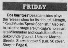 tags: Advertisement - Desaparecidos / Milemarker / Beep Beep on Jan 18, 2002 [286-small]