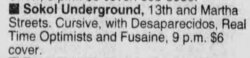 Cursive / Desaparecidos / Real Time Optimists / Fusaine on Aug 4, 2001 [289-small]