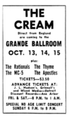 Cream / MC5 / The Rationals / The Thyme / The Apostles on Oct 13, 1967 [755-small]