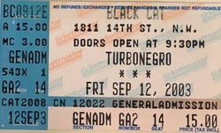 tags: Turbonegro, Washington, District of Columbia, United States, Ticket, Black Cat - Turbonegro on Sep 12, 2003 [426-small]