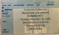 tags: Konono No. 1, Philadelphia, Pennsylvania, United States, Ticket, World Cafe Live - Konono No. 1 on Nov 20, 2005 [433-small]