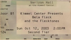 tags: Béla Fleck and the Flecktones, Ticket, The Kimmel Center - Béla Fleck & the Flecktones on Oct 12, 2003 [436-small]