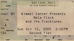 tags: Béla Fleck and the Flecktones, Ticket, The Kimmel Center - Béla Fleck & the Flecktones on Oct 12, 2003 [436-small]