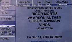 Rigor Mortis / Arson Anthem / Evil Army / If He Dies, He Dies on Dec 14, 2007 [998-small]