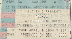 Megadeth / Coal Chamber / Life Of Agony on Apr 9, 1998 [334-small]
