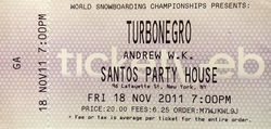 tags: Turbonegro, Andrew W.K., New York, New York, United States, Ticket, Santos Party House - Turbonegro / Andrew W.K. on Nov 18, 2011 [372-small]