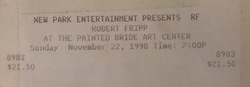 tags: Robert Fripp, Philadelphia, Pennsylvania, United States, Ticket, Painted Bride Art Center - Robert Fripp on Nov 22, 1998 [374-small]