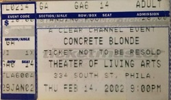 tags: Concrete Blonde, Philadelphia, Pennsylvania, United States, Ticket, Theater of Living Arts - Concrete Blonde on Feb 14, 2002 [376-small]