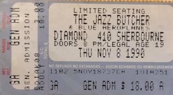 tags: The Jazz Butcher, Toronto, Ontario, Canada, Ticket, Diamond Club - The Jazz Butcher / The Blue Aeroplanes on Nov 8, 1990 [393-small]