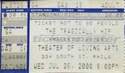 tags: The Tragically Hip, Philadelphia, Pennsylvania, United States, Ticket, Theatre Of Living Arts  - The Tragically Hip on Jul 26, 2000 [398-small]