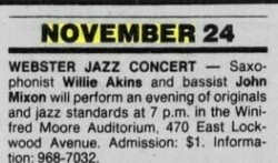 Willie Akins / John Mixon on Nov 24, 1986 [666-small]
