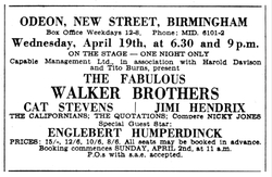 The Walker Brothers / Englebert humperdink / Yusuf / Cat Stevens / Jimi Hendrix on Apr 19, 1967 [798-small]