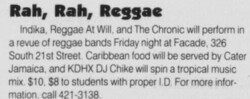 Indika w/Devon Brown / Reggae at Will / The Chronics / DJ Chike on Nov 1, 1996 [146-small]