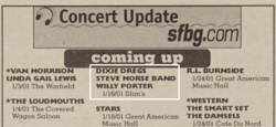 tags: Willy Porter, Steve Morse Band, Dixie Dregs, San Francisco, California, United States, Advertisement, Slim's - Dixie Dregs / Steve Morse Band / Willy Porter on Jan 16, 2000 [903-small]