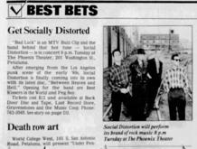 tags: Social Distortion, Article, Phoenix Theater - Social Distortion / Peg Boy / Best Kissers In The World on Apr 21, 1992 [229-small]