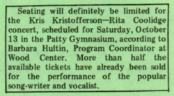Kris Kristofferson and Rita Coolidge on Oct 13, 1973 [266-small]
