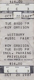 ticket photo by Ron Zoni, Roy Orbison / Carl Perkins on Oct 20, 1987 [421-small]
