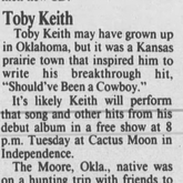 Toby Keith / Twister Alley on Mar 8, 1994 [038-small]
