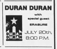 DURAN DURAN / ERASURE on Jul 20, 1987 [076-small]