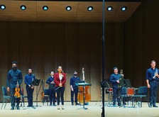 University of Northern Colorado "L'Histoire du soldat" performers (2021), tags: Jolie Gonzàlez Masmela, Edward W. Hardy, Ian Sawyer, Brenden Hill, Bryan Vega, Wade Judy, Bailey Bennett, Jack Arman, Greeley, Colorado, United States - University of Northern Colorado: Symphony Orchestra Concert on Sep 29, 2021 [643-small]