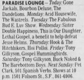 tags: Sister Double Happiness, Lethal Gospel, Advertisement, The Paradise Lounge - Sister Double Happiness / Lethal Gospel on Aug 22, 1990 [118-small]