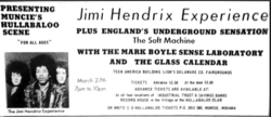 Jimi Hendrix / Soft Machine / The Glass Calendar on Mar 27, 1968 [348-small]