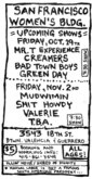 Illin' Noise flyer for Sean's shows at Women's Bldg SF 1990, Green Day / The Mr. T Experience / The Creamers on Oct 19, 1990 [499-small]