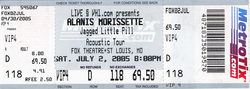 tags: Ticket - Alanis Morissette / Jason Mraz / Toca Rivera on Jul 2, 2005 [536-small]