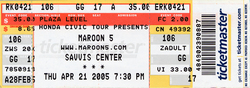 tags: Ticket - Maroon 5 / The Thrills on Apr 21, 2005 [542-small]