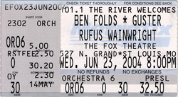 tags: Ticket - Ben Folds / Rufus Wainwright / Guster at Fabulous Fox Theatre on Jun 23, 2004 [545-small]