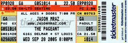 tags: Ticket - Missy Higgins / Jason Mraz on Sep 28, 2005 [549-small]