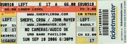 tags: Ticket - John Mayer / Sheryl Crow / Mat Kearney on Sep 10, 2006 [551-small]