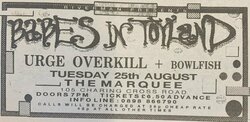 Babes in Toyland / Urge Overkill / Bowlfish on Aug 25, 1992 [872-small]