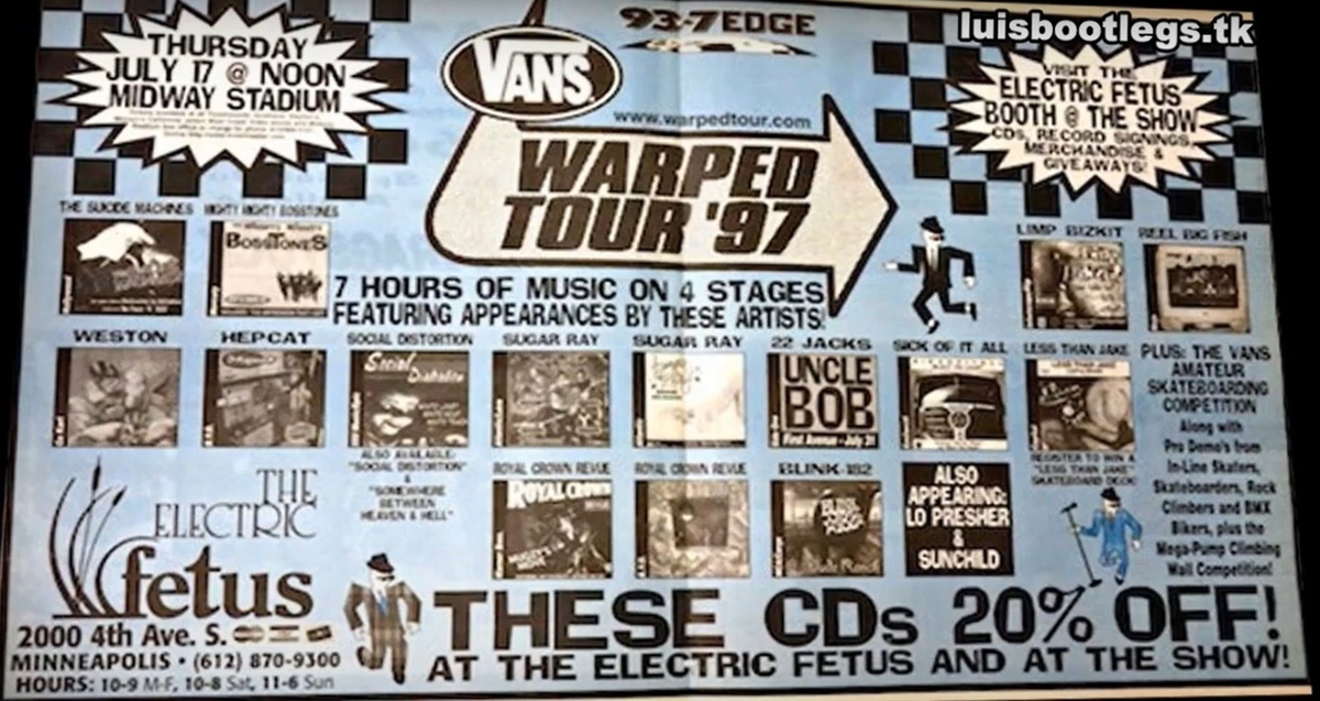 vans warped tour 1997 lineup