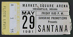I had Front Row reserved seats for this show, Santana on May 29, 1981 [524-small]