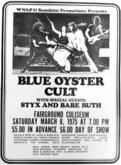 Rowdy fans exited the show & met a long row of Marion County Sheriffs lined up w/K-9 attack dogs!!!!, Blue Oyster Cult / Styx / Babe Ruth on Mar 8, 1975 [542-small]