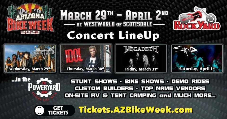 Mar 29, 2023 Arizona Bike Week 2023 at Westworld of Scottsdale