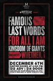 Famous Last Words / For All I Am / Kingdom of Giants / Until We Are Ghosts on Dec 6, 2014 [262-small]
