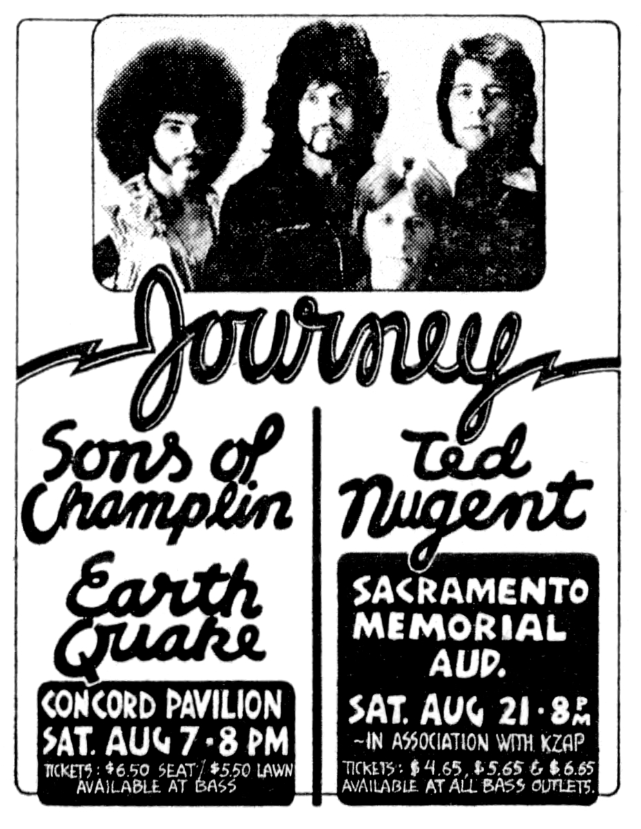 Aug 07, 1976 Journey / Sons of Champlin / Earthquake at Concord