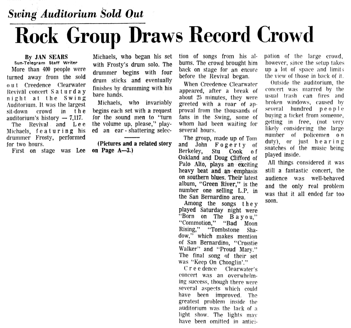 Concert History of Swing Auditorium San Bernardino, California, United