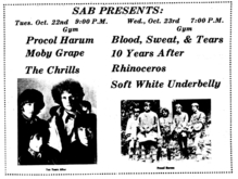 Blood, Sweat & Tears / Ten Years After / Rhinoceros / Soft White Underbelly on Oct 23, 1968 [100-small]