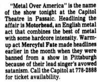 Motörhead / mercyful fate / Exciter on Dec 15, 1984 [691-small]