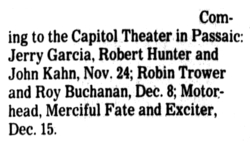 Jerry Garcia / Robert Hunter / John Kahn on Nov 24, 1984 [693-small]