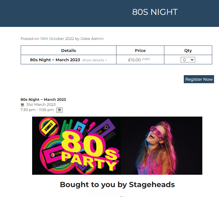 Oake, Somerset Concerts (Updated for 2023) Concert Archives