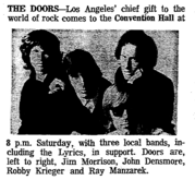 The Doors / The Lyrics / Marsha & The Esquires / Sandi & The Classics on Nov 4, 1967 [704-small]
