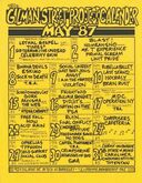 May 1987 Gilman Schedule from Aaron Cometbus Punk and Underground Press Collection, #8107 Cornell University , tags: Caroliner Rainbow Shade Is Natural Compassure, A State of Mind, Christ on Parade, Condemned Attitude, Gig Poster, Advertisement, 924 Gilman - A State of Mind / Christ on Parade / Caroliner Rainbow Shade Is Natural Compassure / Condemned Attitude on May 31, 1987 [739-small]