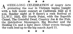 Grateful Dead / Country Joe & The Fish / Quicksilver Messenger Service / sopwith camel / Big Brother And The Holding Company / janis joplin on Apr 9, 1967 [989-small]