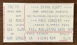 Bryan Adams / The Tragically Hip / Blue Rodeo / The Pursuit of Happiness / Paul Laine / Basic English on Aug 17, 1990 [856-small]