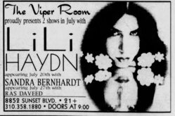tags: Sandra Bernhard, Lili Haydn, Advertisement, The Viper Room - Lili Haydn / Sandra Bernhard on Jul 20, 1997 [664-small]
